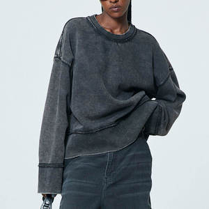 Sudadera Personalizada con Cuello Redondo y Mangas Caídas para Mujer, de Algodón Transpirable y Resistente al Viento, con Logotipo Frontal Personalizado, Colores y Tallas a Medida - Product Image 5