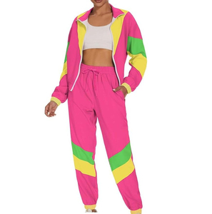 Ensemble coupe-vent décontracté d'hiver de haute qualité, patchwork, grande taille, veste à manches longues avec fermeture éclair, pantalon, imperméable, respirant - Product Image 4