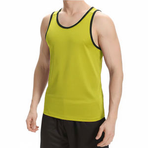 Camiseta sin Mangas de Punto Sólido para Hombre, Estilo Casual Elegante, Cuello Redondo, Corte Personalizado, Transpirable, de Secado Rápido, Algodón y Elastano - Product Image 1