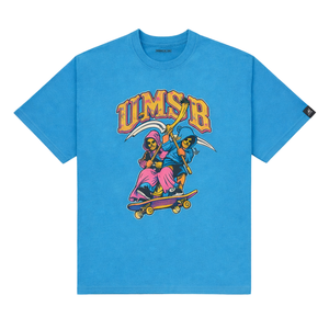 Camisetas de Hombre de Algodón 100% Lavado, Corte Holgado, Color Azul Cielo, Estilo Vintage, Ropa Urbana Informal, Suave y Transpirable para Uso Diario - Product Image 4