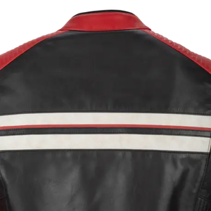 Fashion Biker Black & Red Genuine Leather Racing Motorbike Jacket Track Racers CE Armours Protection Motorcycle Jacket For Men - Product Image 5