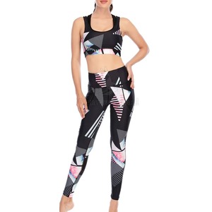 Conjunto de Yoga Reversible con patrón sólido para mujer, mallas transpirables ecológicas, logotipo personalizado, impresión por sublimación, de talla grande, resistente al agua - Product Image 1