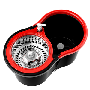 Outils de nettoyage ménager : Seau à serpillière en microfibre avec serpillière plate rotative à 360 degrés et panier en plastique, design ergonomique - Product Image 4