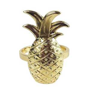 แหวนรองผ้าเช็ดปากลายสับปะรด ดีไซน์ใหม่ สวยงาม แหวนรองผ้าเช็ดปากตกแต่ง คุณภาพเยี่ยม แหวนรองผ้าเช็ดปากโลหะเรียบง่าย - Product Image 1