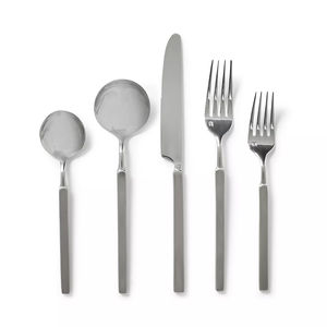 Juego de cubiertos de plata agradable, 5 piezas, tenedor, cucharas, juego de cuchillos, cena deliciosa, juego de cubiertos más de buen gusto con un aspecto impresionante - Product Image 2