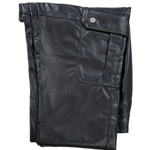 Pantalon en cuir tendance pour homme, coupe slim élégante, pantalon de motard, tenue décontractée confortable - Product Image 5