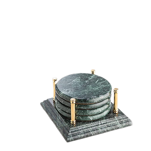 Vajilla Bebidas Negro Blanco Forma Cuadrada Favor de la boda Posavasos de mármol de piedra natural para café o té Cupmats - Product Image 4