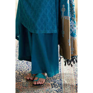 Ensemble 3 pièces en tissu jacquard teint en fil, chemise et pantalon plissés décorés, modèle MJ-52041 - Product Image 6