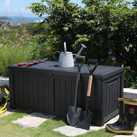Grande boîte de rangement de jardin en PP pour terrasse, 450 L/119 GAL
