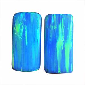Par de Ópalos de 4 CTW, Cabujón Rectangular de 16x8x2mm, para Fabricación de Joyas, Gemas de Ópalo de Fuego Creadas en Laboratorio, Hechas a Mano - Product Image 1