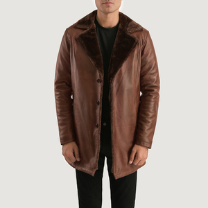 Veste en cuir et laine de qualité supérieure pour homme, style urbain, broderie personnalisée, respirante, imperméable, coupe-vent, durable - Product Image 3