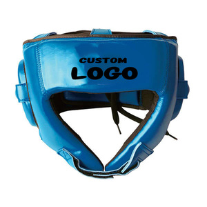 Protector de cabeza de cuero envolvente completo haz cerrado Sanda entrenamiento de lucha equipo de protección casco protector de boxeo - Product Image 1