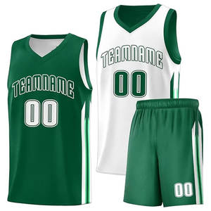 ชุดบาสเก็ตบอลสีเขียวขาว ดีไซน์ใหม่ บริการดีเยี่ยม ระบายอากาศได้ดี ไม่มีแขน น้ำหนักเบา ระดับมืออาชีพ สวมใส่สบาย - Product Image 1
