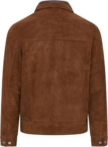 แจ็กเก็ตหนังแกะสไตล์วินเทจสำหรับผู้ชายกันน้ำใส่กลับด้านได้ใส่สบาย - Product Image 3