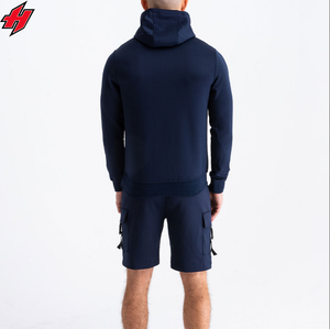Men's Style Full <b>Sleeve</b> Hoodie <b>Short</b> Set Winter Wear Hot Sale Solid Color Customized Design Breathable Men <b>Hoodies</b> Set OEM - Product Image 6