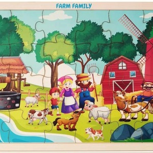 Puzzle de dessin animé personnalisable de puzzle de ferme en bois en gros pour les tout-petits | ODM OEM disponible - Product Image 6