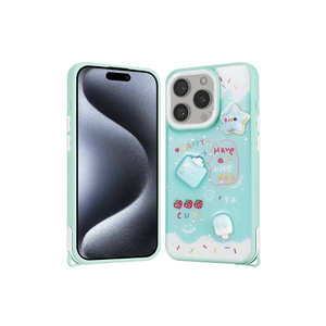 Coque arrière en silicone gaufré pailleté de luxe JoieCreatif Green Edition pour Apple iPhone 15 Pro, compatible avec iPhone 7 Plus et 11 Pro - Product Image 1