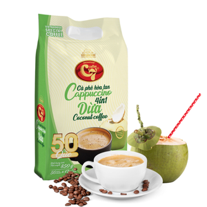 Cappuccino 4 en 1 Crema de coco Sabor a fruta natural Crema de café instantáneo no lácteo Amantes del café Bolsa de polvo de coco neutro - Product Image 2
