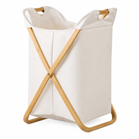 Panier à linge pliable en bambou avec poignée, imperméable et durable, pour le rangement des vêtements sales, organisateur pour la maison, la chambre et la salle de bain
