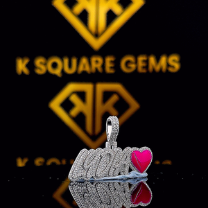 Colgante Hip Hop Personalizado con Letra y Corazón Rosa, Nombre Personalizado, Colgante Hip Hop para Hombre, Colgante de Moissanita, Joyería Hip Hop con Incrustaciones de Diamantes - Product Image 4