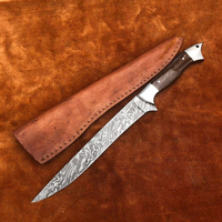 Couteau à filet de cuisine fait main personnalisé | couteau à filet de qualité supérieure avec manche en bois et étui en cuir