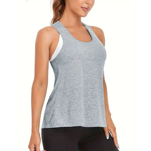2025 nueva llegada Oem hecho a medida de alta calidad de secado rápido tela transpirable estilo deportivo con cuello de correa gimnasio camisetas sin mangas para mujer - Product Image 2