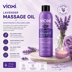 Viaxi Lavender Scented Massage Oil 177ml | Body Massage Oil for Spa Salon and Personal Care - Product Image 3