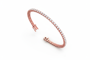 Women's 14K Gold & Natural Eternity Round Diamond Tennis <b>Bracelet</b> - Product Image 4