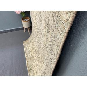 3.9x6.6 ft Area Vintage Rug, Turkish Rug, <b>Brown</b> Gray Floral <b>Wool</b> Rug - Product Image 3