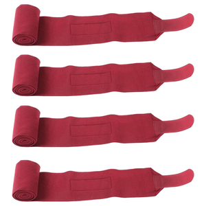 Ensemble de 4 bandages pour jambes en polaire pour chevaux, utilisation en écurie, fermeture à crochets et boucles, couleurs personnalisées disponibles, soins préventifs - Product Image 1