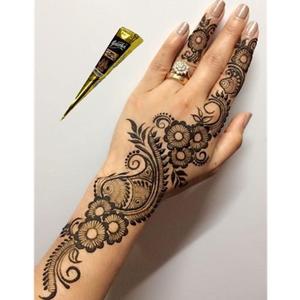 Henné noir semi-permanent de qualité supérieure, tubes de henné à base de plantes, pointe de précision, pâte à flux libre pour des motifs de mehndi fins sur le corps - Product Image 2