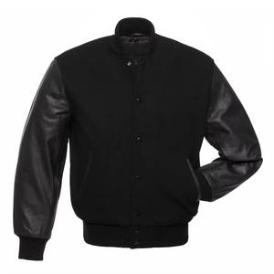 Chaquetas universitarias negras para hombre, chaqueta universitaria de manga de cuero Letterman para hombre, ropa holgada de moda para hombre, chaqueta universitaria - Product Image 6