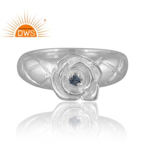 Tendance Design Argent Naturel Londres Bleu Topaze Bague En Pierres Précieuses Pour Les Femmes Conception Personnalisée Bijoux Pour Les Femmes Cadeau Pour Elle - Product Image 3