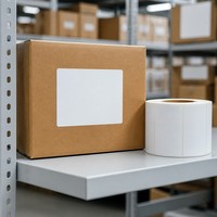 Rouleau d'étiquettes thermiques autocollantes en PET imperméables - Autocollants écologiques - Impression numérique personnalisable pour l'emballage de cadeaux et d'artisanat