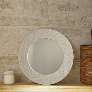 Tienphong nouveau produit 2024 gros 'FLORAL' rond nacre miroir 60cm de diamètre pour décor de salon - Product Image 6