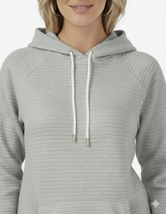 Sweat à capuche d'hiver/automne pour femmes 100% Coton Matériau respirant Logo personnalisé Impression solide Manches complètes Sweat à capuche - Product Image 3