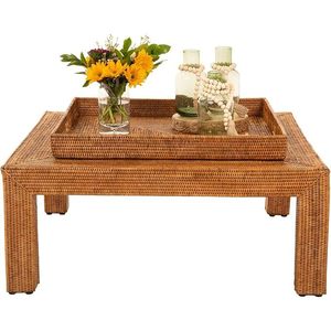 Kouboo La Jolla Bandeja de ratán marrón miel extra grande Elegante bandeja decorativa - Product Image 5