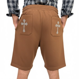 กางเกงขาสั้นผ้าฟลีซเรียบหรูคุณภาพพรีเมียมขายดีสำหรับผู้ชาย ดีไซน์โดดเด่น ใส่สบายๆ - Product Image 4