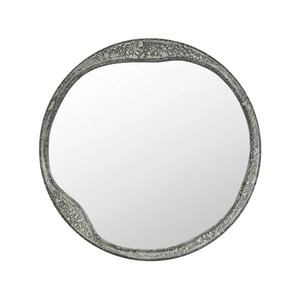 Coroghon Round Decorative Wall <b>Mirror</b> <b>Vintage</b> Vanity <b>Mirror</b> Rustic Textured Accent <b>Mirror</b> for Bathroom Living Room Bedroom - Product Image 3