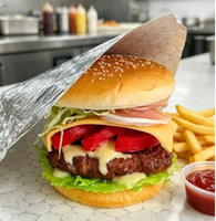 Feuilles d'aluminium nid d'abeille pour emballage de burgers, papier isolant de qualité alimentaire FDA pour sandwichs et fast-foods, feuilles anti-graisse thermoscellables