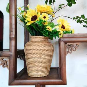 Vente en gros jardinière en rotin tissé à la main paniers pour pots de fleurs décoration de la maison paniers en osier pots pour plantes d'intérieur décoration de table - Product Image 1