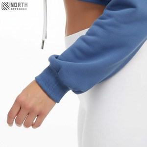 Stylish Women's Long Sleeve Cropped Hoodie With Custom Logo Breathable 100% Cotton New <b>Crop</b> <b>Top</b> Girls Front Back Puff Printing - Product Image 6