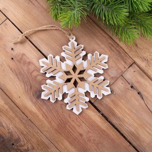 Ornements suspendus de Noël en bois peints à la main avec des thèmes de vacances classiques parfaits pour la décoration de la maison - Product Image 1
