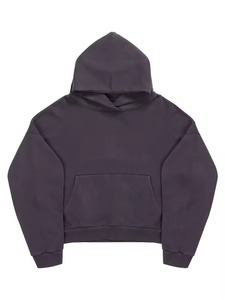 2025 personnalisé Vintage pierre lavé 100% coton hommes Boxy goutte épaule sweats à capuche de haute qualité solide uni teint hiver Streetwear - Product Image 2
