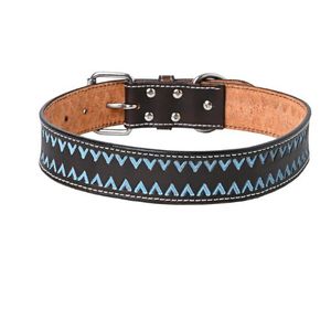 Collar de Perro de Cuero de Lujo Sólido con Hebilla de Metal y Anillo en D, Collar de Entrenamiento Ajustable de Liberación Rápida para Perros - Product Image 1