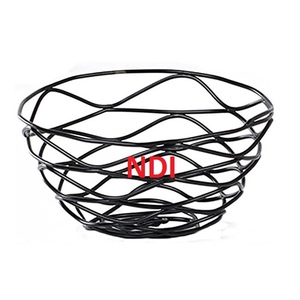 Panier en métal de haute qualité avec finition noire en poudre pour fruits et légumes, panier de rangement décoratif pour comptoir - Product Image 1