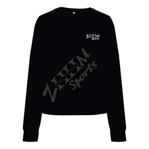 Femmes coupe ample solide sweats basique col rond à manches longues pull court imprimé automne hauts à la mode avec Logo avant - Product Image 1