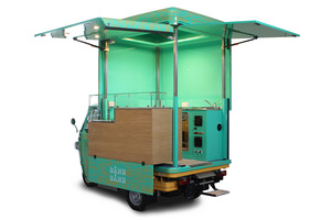 Camión de Comida Motorizado de 3 Ruedas, Estilo Vintage, Carrocería de Acero, 4.8m, Uso en Exteriores, Plancha Resistente al Óxido - Product Image 5