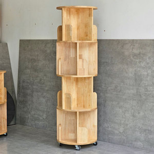 Estantería Moderna e Industrial de 4 Niveles en Madera Natural para Oficina en Casa y Sala de Estar - Product Image 4