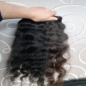 Paquetes de cabello humano ondulado Premium camboyano virgen crudo, paquetes de cabello a granel de trama de máquina virgen cruda Temple, cabello virgen indio crudo - Product Image 1